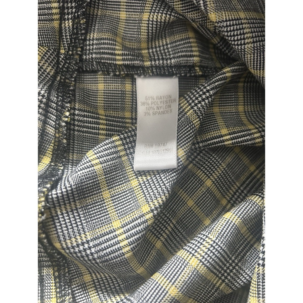 Counterparts Plaid Cigarette Pants Size 6 Gray Yellow Windowpane Ankle Workwear - Picture 8 of 8